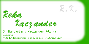 reka kaczander business card